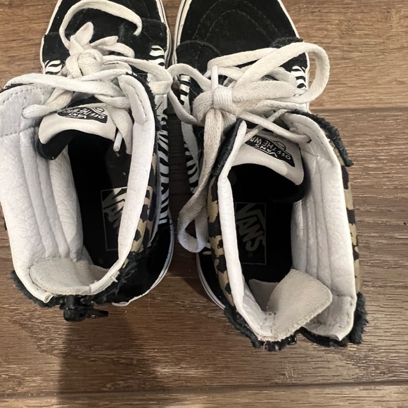 Vans Girls Animal Mix Sk8 High Top Sneakers, Cheetah, Zebra, Sz 2.5, Zip Back - Picture 6 of 10